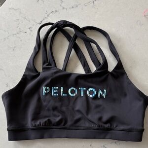 Peloton Midnight Black Strappy Bra